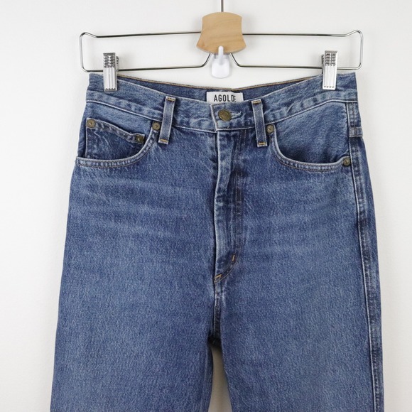 Agolde High Rise Denim Jeans in Classic Blue - Picture 5 of 9